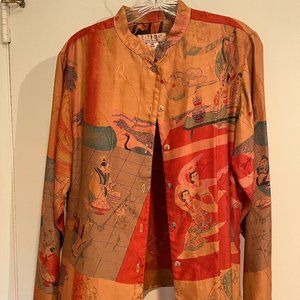 Chinese inspired 100% silk jacket and skirt set